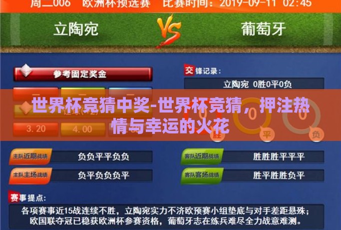 世界杯竞猜中奖-世界杯竞猜，押注热情与幸运的火花