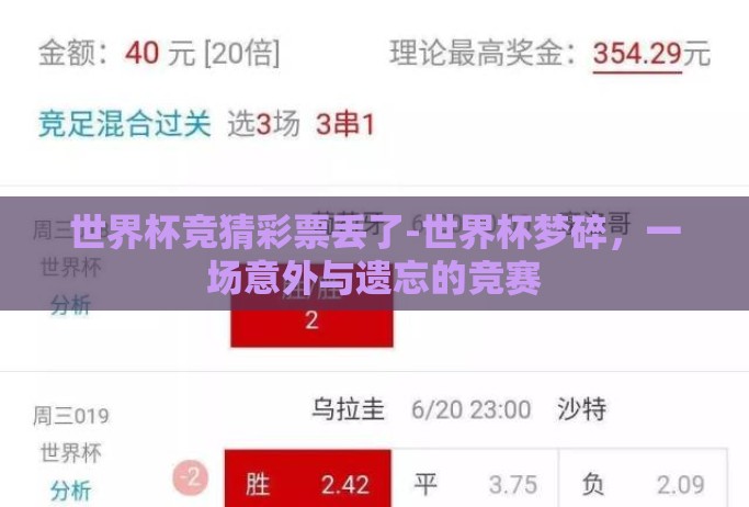 世界杯竞猜彩票丢了-世界杯梦碎,一场意外与遗忘的竞赛 世界杯竞猜彩票丢了-世界杯梦碎,一场意外与遗忘的竞赛