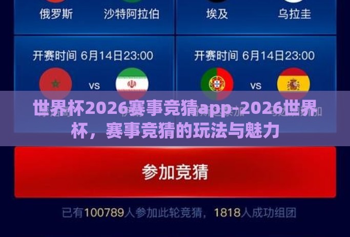 世界杯2026赛事竞猜app-2026世界杯,赛事竞猜的玩法与魅力 世界杯2026赛事竞猜app-2026世界杯,赛事竞猜的玩法与魅力