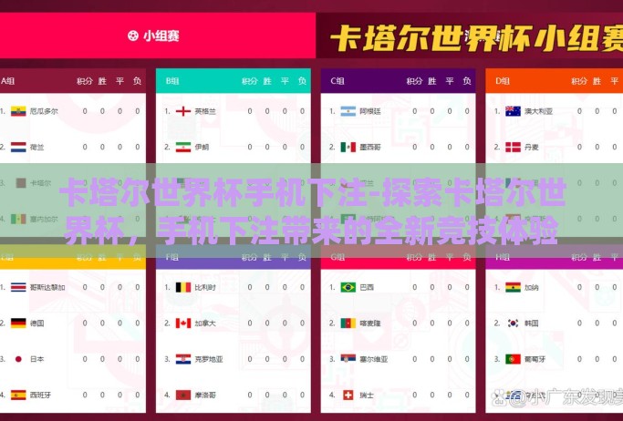 卡塔尔世界杯手机下注-探索卡塔尔世界杯,手机下注带来的全新竞技体验 卡塔尔世界杯手机下注-探索卡塔尔世界杯,手机下注带来的全新竞技体验