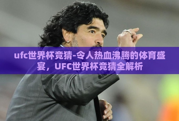 ufc世界杯竞猜-令人热血沸腾的体育盛宴，UFC世界杯竞猜全解析