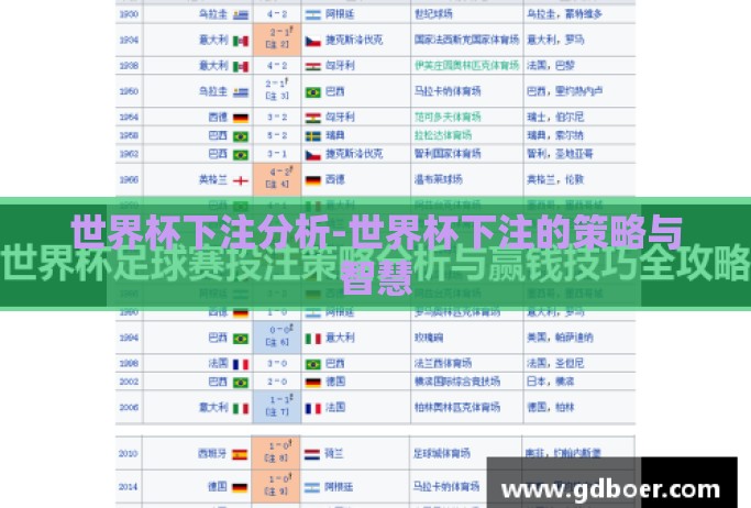 世界杯下注分析-世界杯下注的策略与智慧