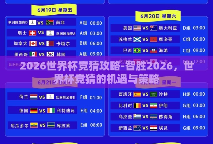 2026世界杯竞猜攻略-智胜2026,世界杯竞猜的机遇与策略 2026世界杯竞猜攻略-智胜2026,世界杯竞猜的机遇与策略